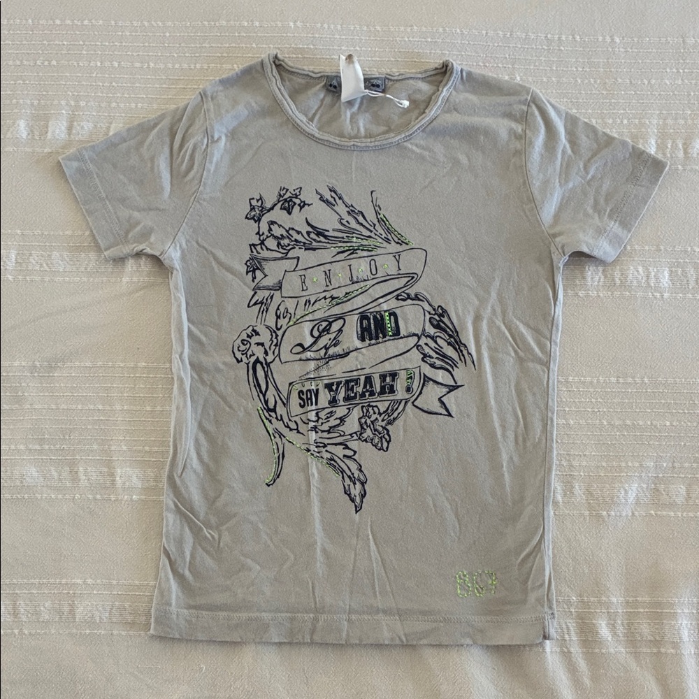 Bonpoint Gray Graphic Tee